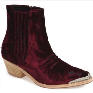 Free People Shoes - Free People Red Velvet Booties Free People Shoes - Free People Red Velvet Booties